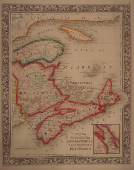 Map. County Map of Nova Scotia, New Brunswick, C...