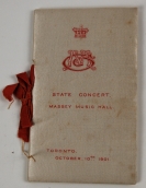 State Concert Programme. Massey Music Hall, Toro...